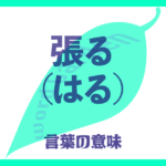 張る（はる）の意味とは？ 使い方まで徹底解説！