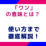「ワン」の意味とは？ 使い方まで徹底解説！
